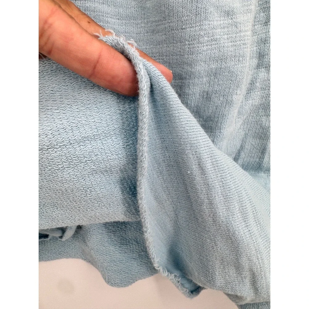 J. Crew Vintage Fleece Shorts Women S Blue Raw Hem Drawstring Loungewear